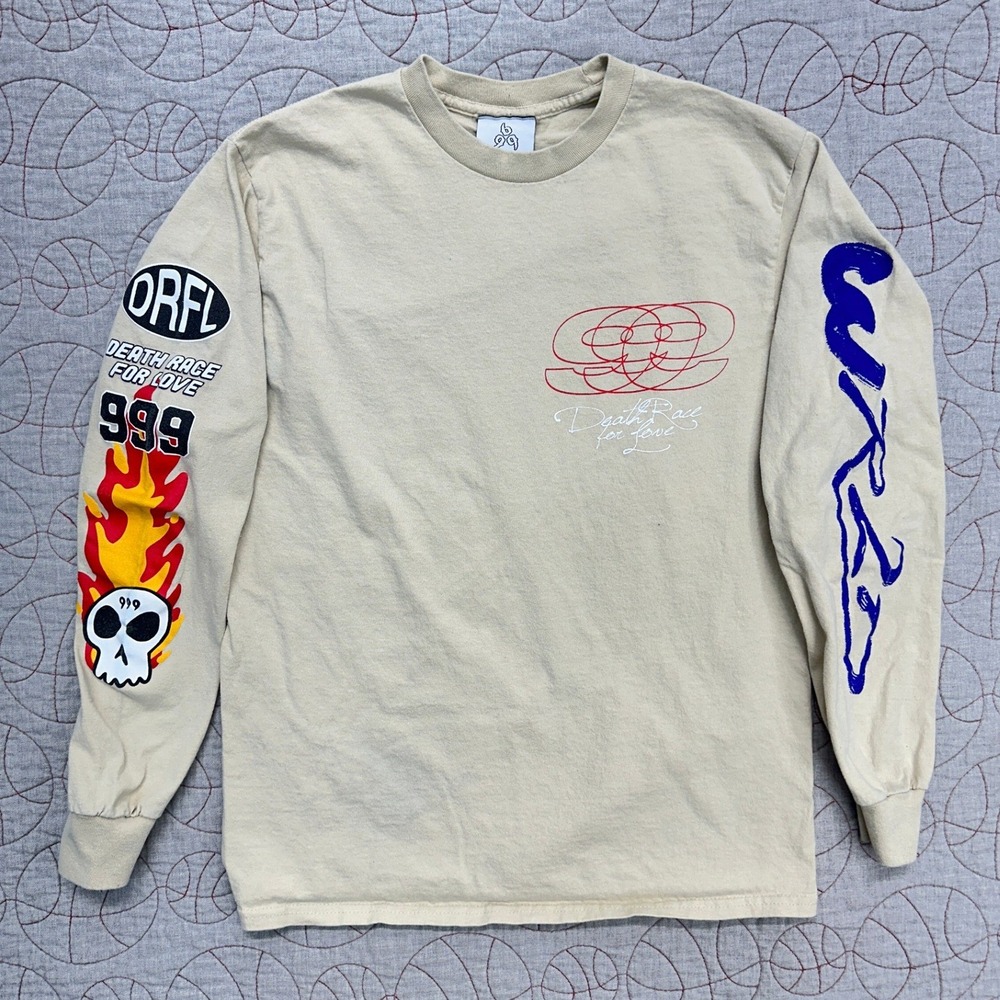 999 Club Long Sleeve Shirt Tan Juice WRLD Death Race for Love / Mens Medium